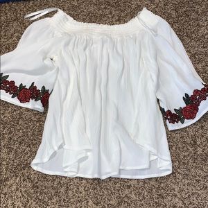 white off the shoulder top